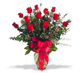 çiçek siparisi 11 adet kirmizi gül cam vazo  Kastamonu online çiçek gönderme sipariş 