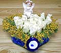 9 adet beyaz gül oyuncak  Kastamonu internetten çiçek siparişi 