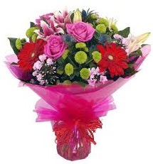 Karışık mevsim çiçekleri demeti  Kastamonu online çiçek gönderme sipariş 