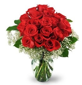 25 adet kırmızı gül cam vazoda  Kastamonu çiçek , çiçekçi , çiçekçilik 